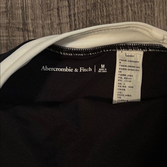 Abercrombie & Fitch Marina One Piece Swimsuit - Black and White - Size Medium - Picture 2 of 3